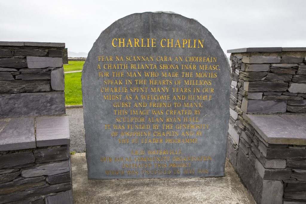 Waterville, Republic of Ireland - Plaque for Charlie Chaplin